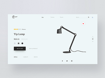 Minimalist Lamp Website Landing page dailyui designinspiration illustrator inspiration photoshop ui uidesign userinterface ux webdesign webdesigner wireframing