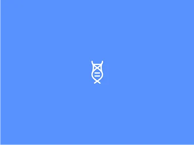 Science-y Owl animal bird branding dna genes geometric icon logo owl science