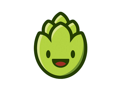 HopCulture logo brewery character logo emoji green hop