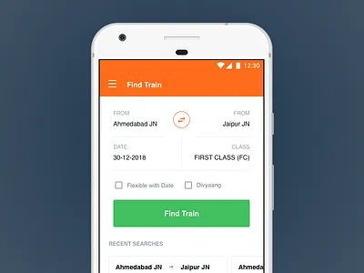 Train Booking App app booking train ui ux