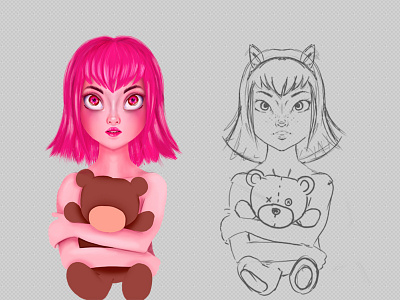 WIP - Annie drawing ( League of Legends ) annie character drawing girl illustration league of legends lol photoshop portrait raster wip