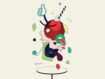Shake Illustration enjoy illustration shape smile squiggle thumbs up tractorbeam