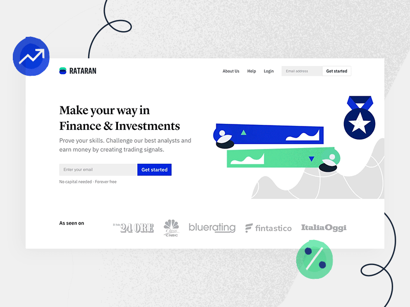 Rataran — Website animation bodymovin clean finance fintech layout minimal website