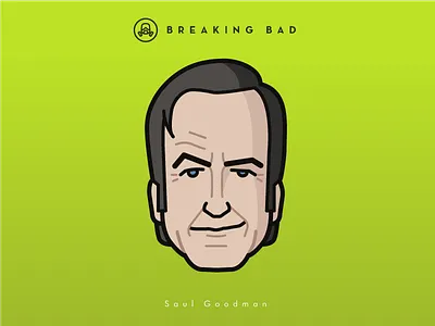 Faces Collection Vol. 04 - Breaking Bad - Saul Goodman breaking bad characters flat icon illustration logo movie netflix portrait saul tv serie vector