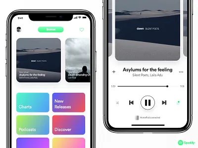 Spotify Light Theme colorful death home iphone light minimalist sketch spotify stranding ui