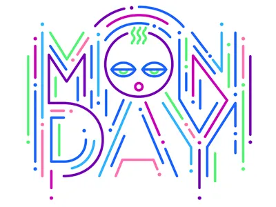 Monday design lettering lines monday restudiomx sleep type vector