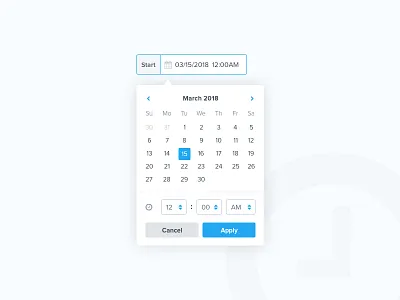 Date & Time Picker component date date picker filter form time time picker ui ux