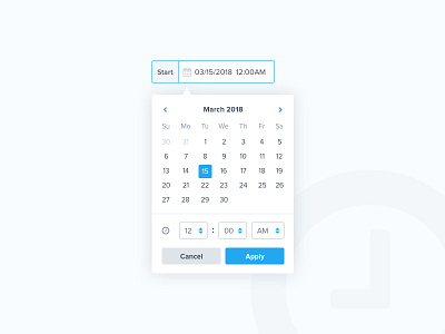 Date & Time Picker component date date picker filter form time time picker ui ux