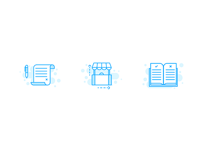 Expo/Tradeshow Icons booth contract flat icons illustration monochrome rules