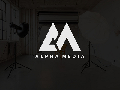 Alpha Media logo design graphic logo minimalism