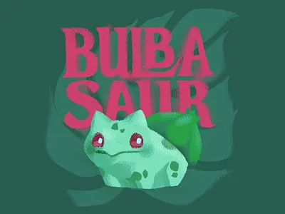 Bulbasaur! anime bulbasaur gouache green illustration leaf photoshop pokemon red sketch
