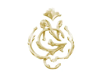 Vintage-Inspired Monogram capital letters filigree floral g gold identity leaves letters logo monogram ornate vintage