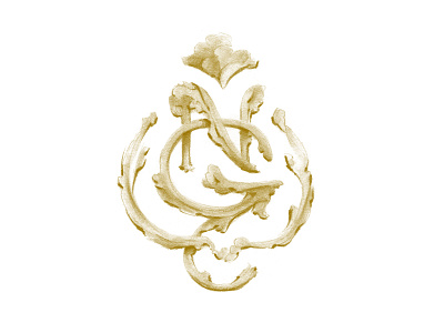 Vintage-Inspired Monogram capital letters filigree floral g gold identity leaves letters logo monogram ornate vintage