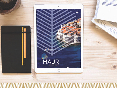 Maur - luxury travel brand landing logo page pattern