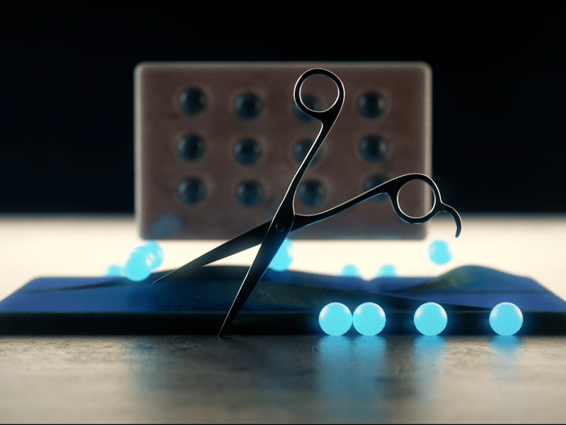 Mk Scissors 3d animation balls c4d cgi cinema 4d design graphics motion motion graphics octane sphere