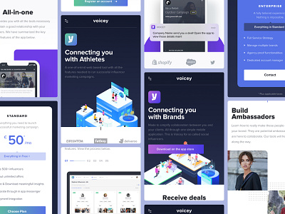 Voicey Landing - Mobile cms influencer landingpage marketing mobile platform responsive saas tool simple voicey