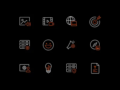Thematic Icon Design dark icon line icon minimal simple thematic website