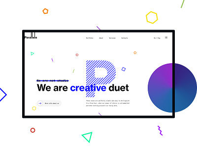 Parallele clean code creative design minimal objects studio uiux website