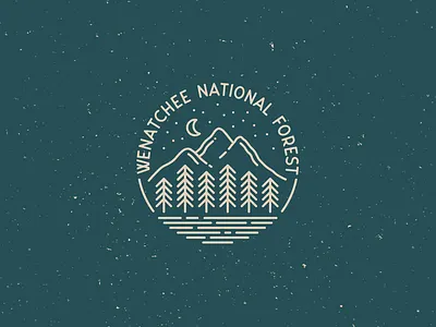 Wenatchee National Forest Logo forest grunge handwritten illustration logo logodesign mountains type