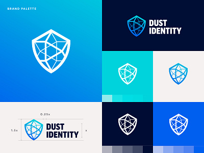 Dust v2 palette board branding gradient logo mark palette symbol