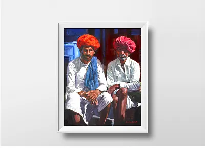Brothers anatomy canvas human india oil painting painting pushkar rajsthan sketch