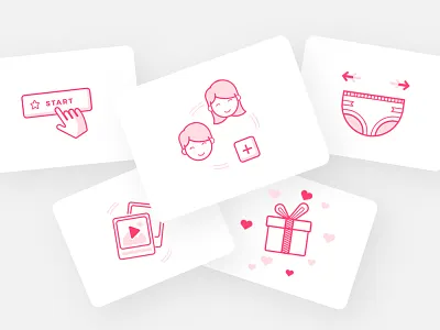 Diaper Registry Icons app baby clean diaper icon illustration registry set ui uidesign