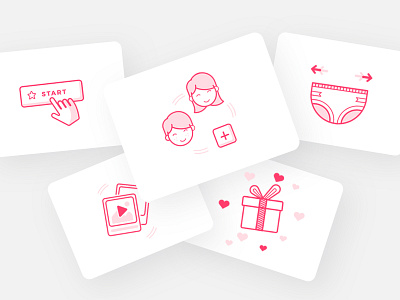 Diaper Registry Icons app baby clean diaper icon illustration registry set ui uidesign