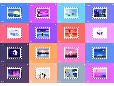 Illustration summary 2018 popular creative gradient illustration inspiration ui illustrator