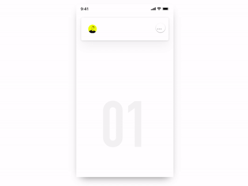 3-dots menu interaction animated animation app avatars interaction invision studio menu parallax profiles ui