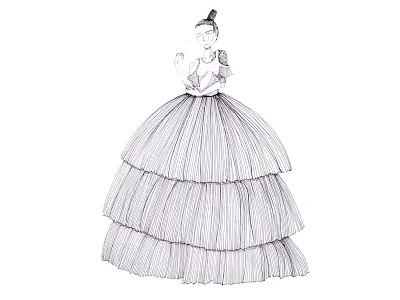 Prom analog drawing fashion fashion illustration illustration ink