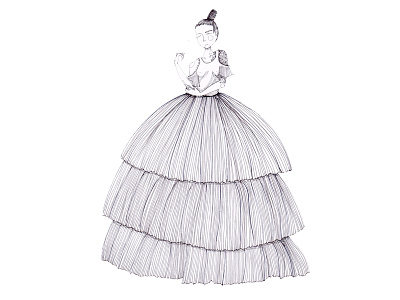 Prom analog drawing fashion fashion illustration illustration ink