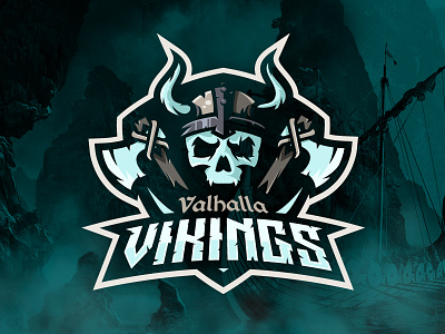 Valhalla Vikings Logo esports logo skull sports viking