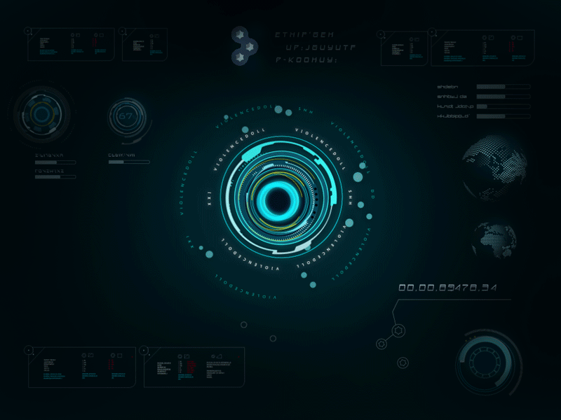 UI-data visualize project cyber punk data game iron man pc visualize