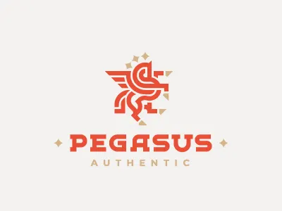 Pegasus concept horse logo pegasus