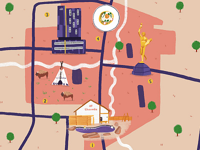 Winnipeg for Air Canada map map illustration winnipeg