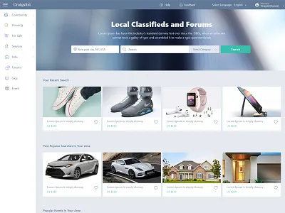 Craigslist New Design craigslist ui user experience design user interface design ux visual design