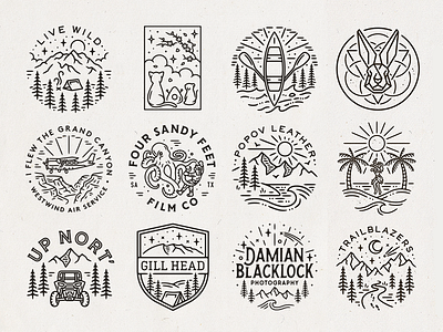 Recent Logos branding illustration linework logo monoline