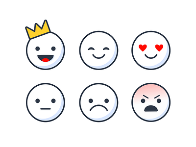 Emoji angry chat crown design emoticon emotion favorite happy icon icons illustration king laugh love sad set smile sticker stickers vector