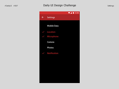 App Settings 007 appsettings dailyui photoshop