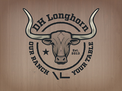 DH Longhorn Logo beef branding illustration logo longhorn