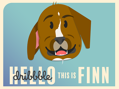 Finn debut dog hello illustration