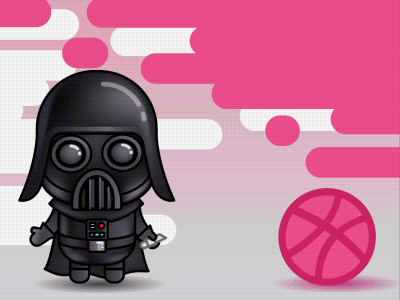 Dribbble First Shot after effects animation ball darkside darthvader dribbble firstshot hello illustrator invite space starwars
