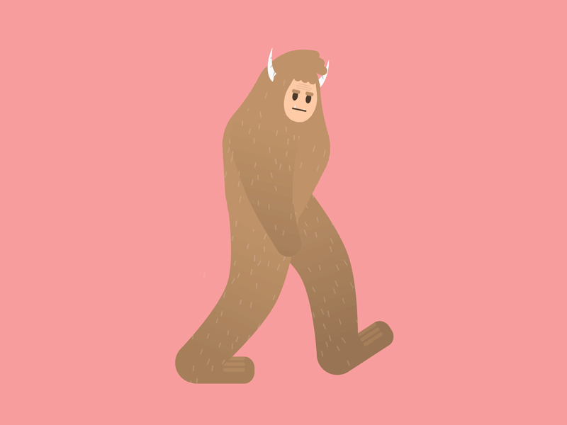 Bigfoot animation big bigfoot ae aftereffects cycle foot horn rubberhose walk