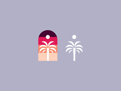 tropical tree design illustration logo