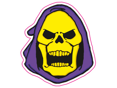 Skeletor illustration sticker vector