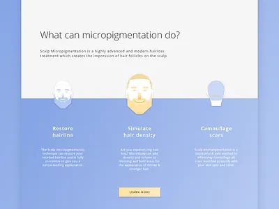 MicroSkalp redesign (home page) blue clean design flat minimal modern ui ux web yellow