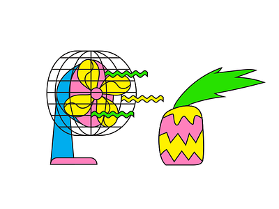 faze roof party '18 air fan hot illustration party pineapple summer vector