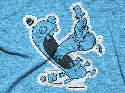 Tongue Rider Tee blue cartoon illustration tshirt