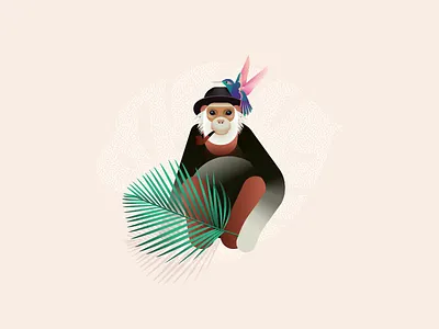 Character for Coffee Package part 2 bird character clean coffee floral illustration instagram monkey package pattern vector wip