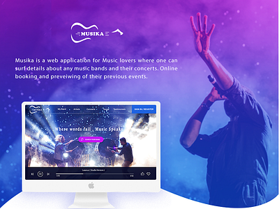 Musika Web Application branding graphicdesign musicapplication uidesign uiux visauldesign website